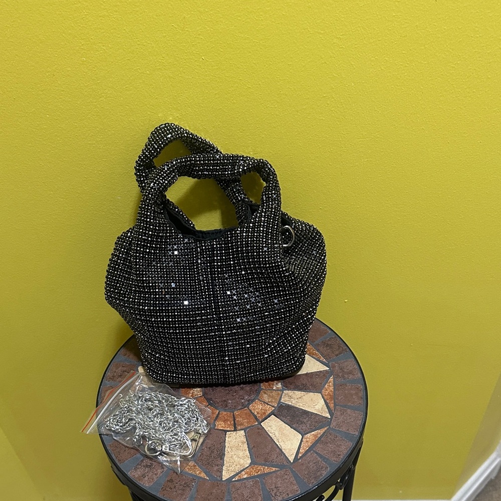 Elegant Black Beaded Women's Bag